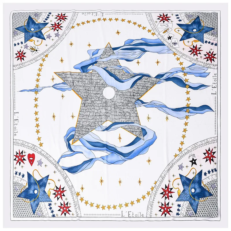 Женский шифоновый шелковый шарф на шею 70*70 см квадратный роскошная брендовая