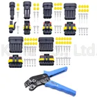 30 комплектов, 5 шт., 1 + 2 + 3 + 4 + 5 + 6P, AMP, 1,5 штекера, штекер папа и мама, автомобильные водонепроницаемые разъемы + 1 шт., инструмент для создания и создания SN-48B