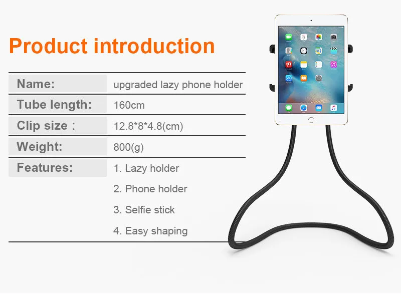 WRUMAVA ленивый Автомобильный держатель для телефона на шею подставка для iPhone ipad планшет стол DIY вращающаяся подставка Кронштейн для мобильного телефона