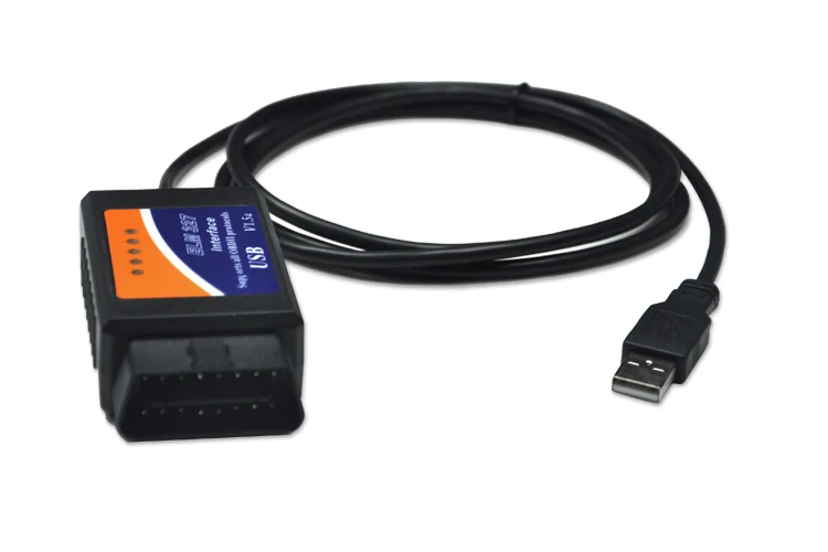 15 шт./лот DHL Бесплатная ELM327 интерфейс USB OBD2 Авто сканер V1.5 OBDII OBD 2 II elm327 usb Супер