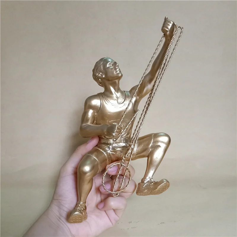 Настенное искусство, подвесное крепление из смолы для альпинизма, подвеска в промышленном стиле, украшение из железной проволоки, скульптурные фигуры, ретро Статуя, подарок TB04