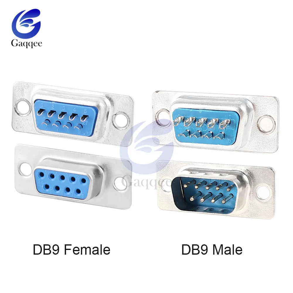 10 шт. RS232 DB9 Серийный VGA 9 контактный женский 2 рядный паяльный Тип штепсельная