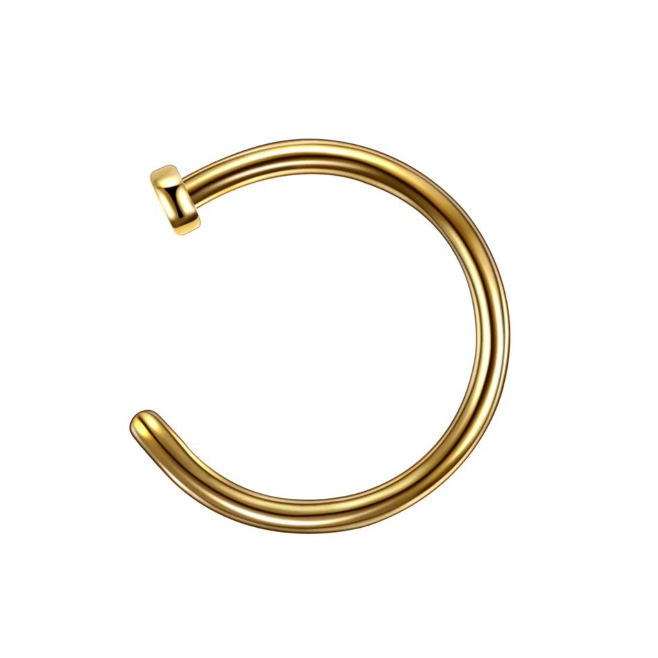 Gold 1 шт. G23 титановый пирсинг носа кольцо c-кольца шпильки носа розовое золото ноздри Пирсинг Кольца Nariz ювелирные изделия для тела Пирсинг унисекс - Окраска металла: Gold