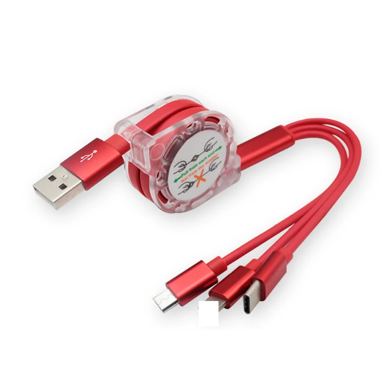 Быстрая зарядка 3 в 1 Многофункциональный порт смартфон с usb кабель зарядного устройства usb type C 2A usb кабель