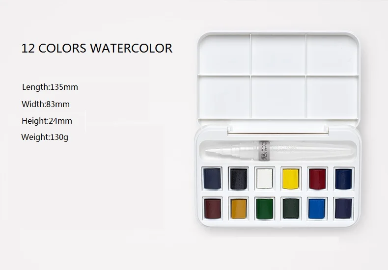 WINSOR& NEWTON cotman, 12 цветов, одноцветные акварельные краски, пигмент для художника с кистью для рисования