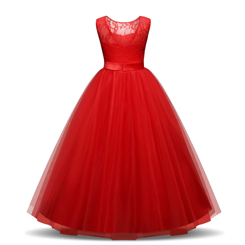 Brand Baby Kids Girls Flower Girl Party Frock Dress For Clothes Long Tulle Wedding Gown Children Teenager Formal Wear 12T | Детская