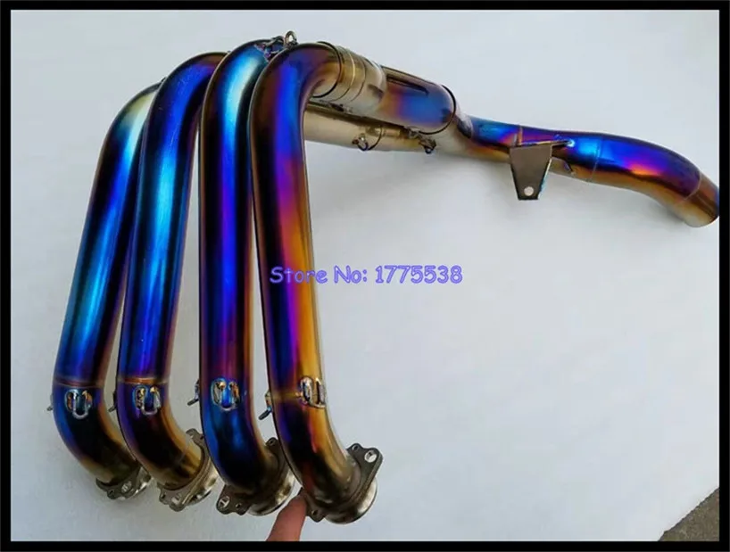 S1000RR 10-14 blue Утомленные синий Титан сплав S1000RR 10-16 глушитель заголовка трубки мотоцикл глушитель Escape выхлопной трубы ссылку трубки - Цвет: S1000RR 10-14 blue