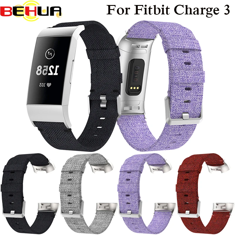 

Watchband For Fitbit Charge 3 Strap High Quality Canvas Watch Strap Band For Fitbit Charge3 Bands Sport bracelet Belt Wristband