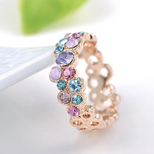 Женское кольцо с цветными розами украшения для свадебной вечеринки 2015|ring