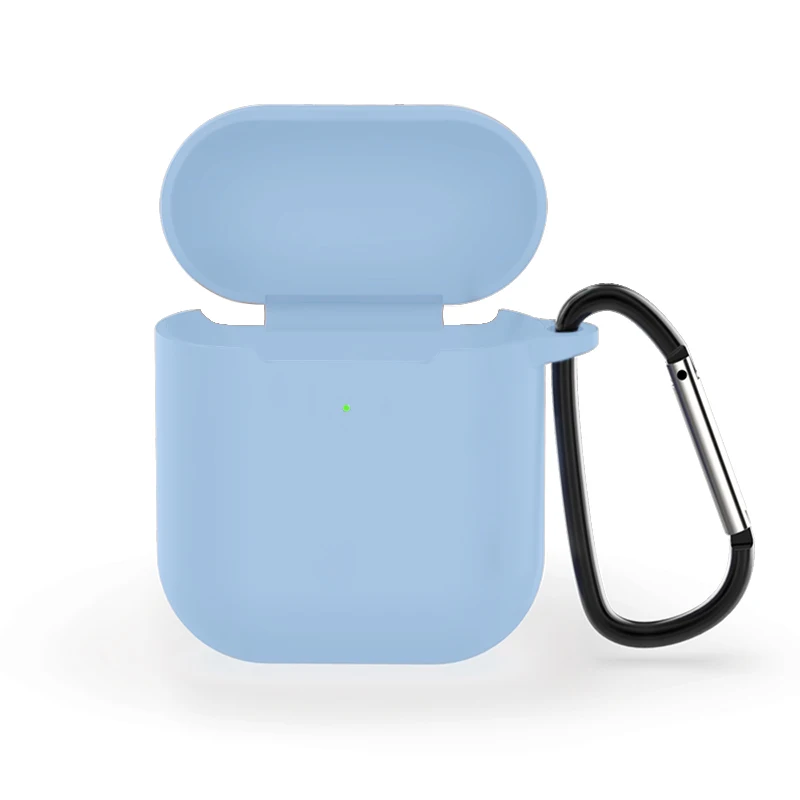 Blue Силиконовый чехол s для Airpods 2nd роскошный защитный чехол для наушников для Apple airpods2 Air pods 2 противоударный чехол с крючком - Цвет: Blue