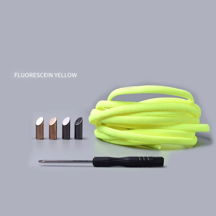 Fluorescent yellow 1 пара одноцветных полукруглых шнурков, эластичные шнурки без шнурков, шнурки для обуви для детей и взрослых, быстро скользящие кроссовки, шнурки для обуви, шнурки - Цвет: Fluorescent yellow
