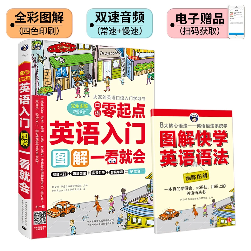 New Zero basic English introduction book Pronunciation / grammar / word english oral textbook for beginner new arrival introduction to basic embroidery book textbook