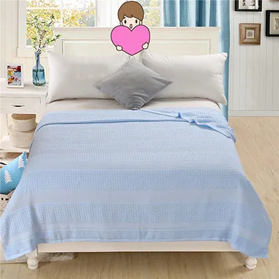 light blue Горячее предложение, махровое одеяло, хлопок, японский стиль, для взрослых, полный размер королевы, цветочный узор, жаккардовое летнее полотенце, одеяло s на кровать - Цвет: light blue