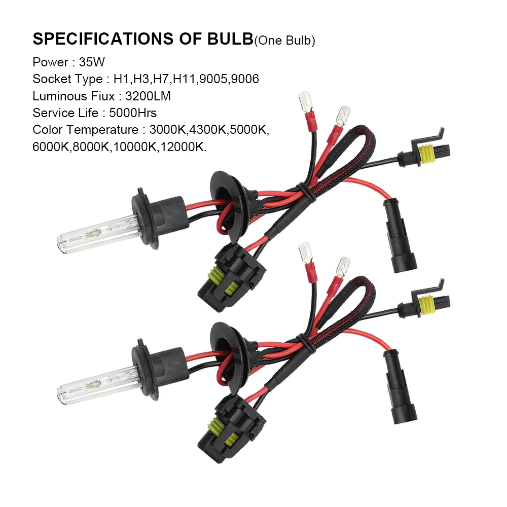 35 Вт HID Xenon Healight Kit H1 H3 H7 H11 9005 9006 4300K 5000K 6000K 8000K 10000K 12000K Автомобильная фара с тонким