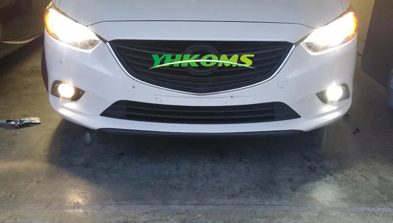 YHKOMS H11 противотуманный светильник, светодиодные лампы 50 Вт, яркие SMD чипы 2835 H8 H9, лампа с объективом, белая 600lms, замена для автомобилей 12 В, 2 шт