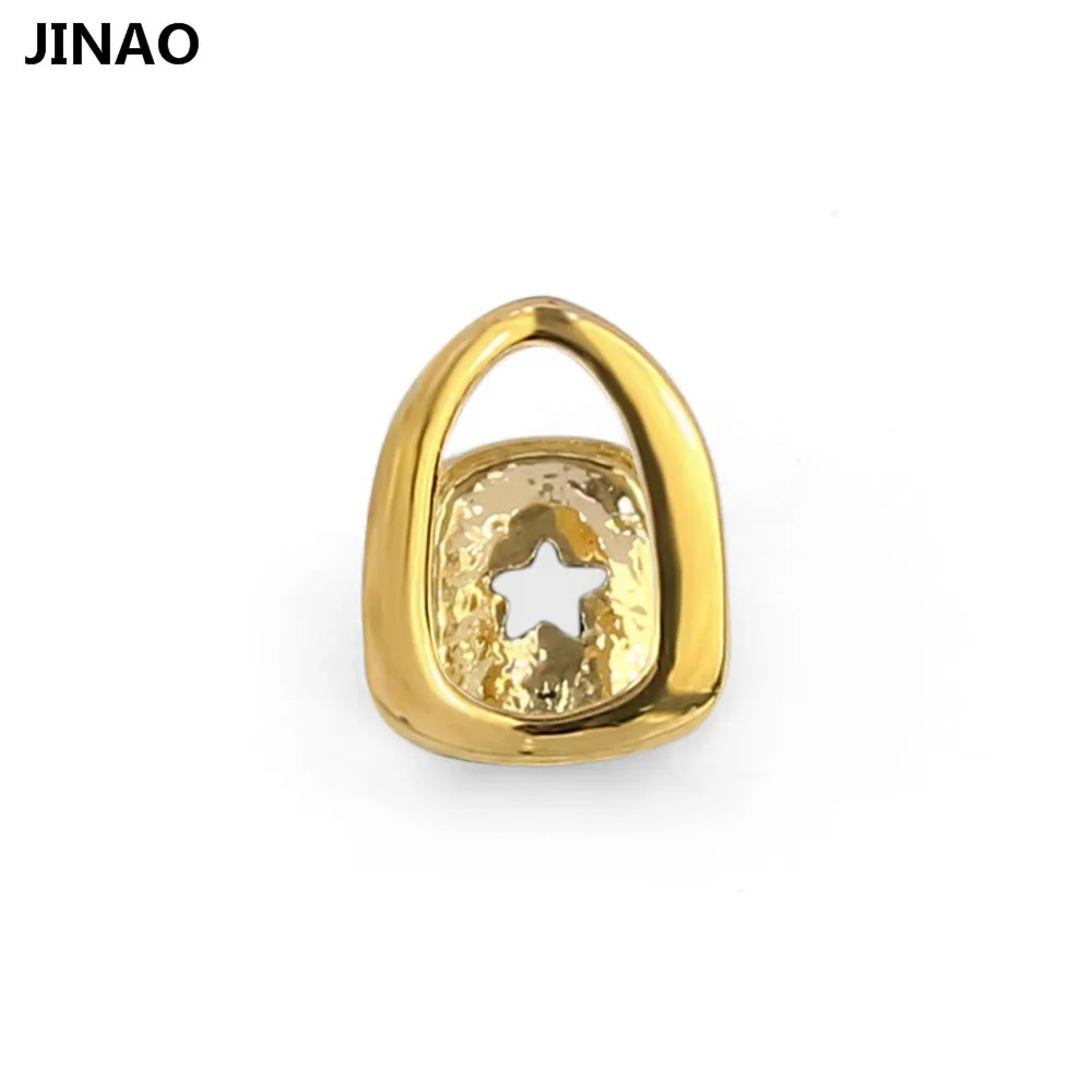 Jinao для хип-хопа Золото Тон Скорпион и корона сердце форма съемный Grillz(двойные капы для зубов) для верхней или нижней зубов Твердые