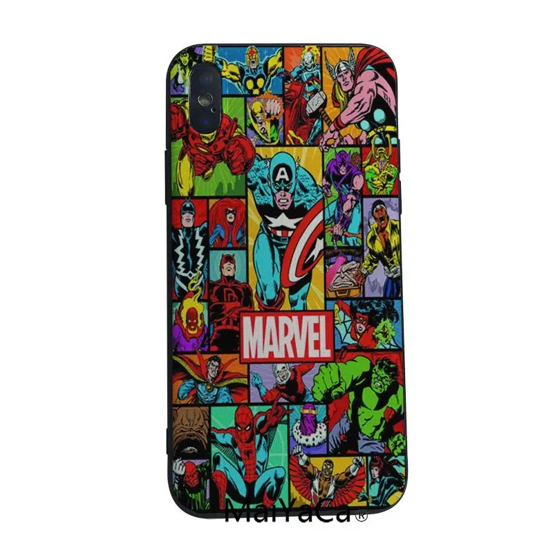 MaiYaCa Marvel супер герой милый мягкий ТПУ чехол для iphone X 8 8plus 7 7plus 6plus 6s 5S SE XS XR XSMAX
