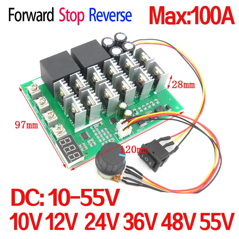 Контроллер двигателя постоянного тока 5500 Вт а 10 в 12 В 24 36 48 55 в|bldc motor controller|dc