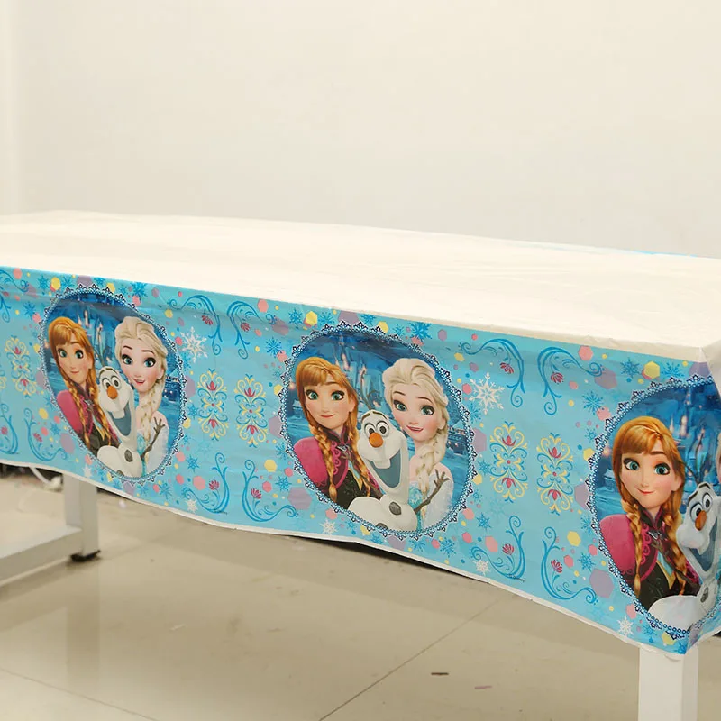 tablecover 1pcs Вечерние украшения принцессы Эльзы и Анны для вечеринки в честь Дня Рождения; Детский комплект Эльзы для дня рождения; праздничные принадлежности для дня рождения - Цвет: tablecover 1pcs