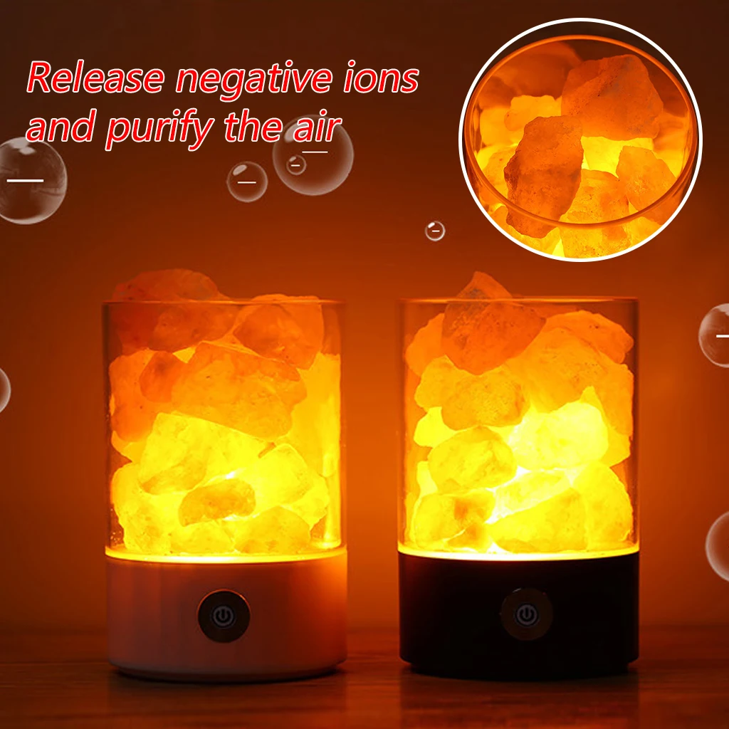 USB кристалл свет натуральный ГИМАЛАЙСКАЯ СОЛЬ лампа Светодиодная очиститель