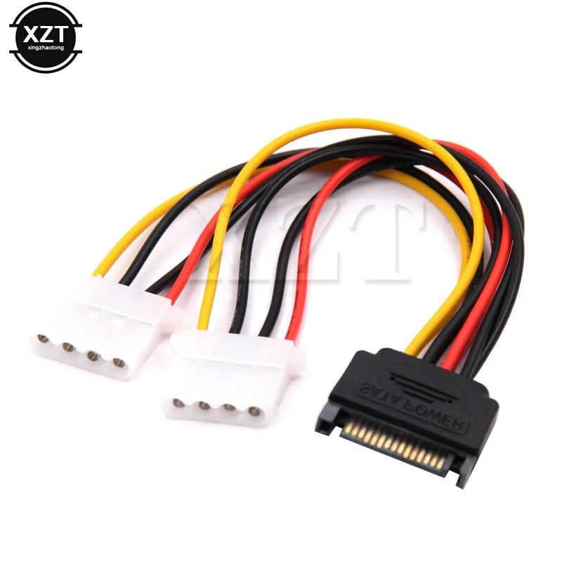 1 шт. 15 контактов SATA штекер на 2 разъема 4 контакта Molex IDE HDD Расширенный силовой