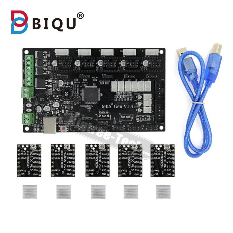 MKS Gen V1.4 3D принтер комплект с RepRap плата + 5 шт. TMC2100 Драйвер USB|Детали и аксессуары для