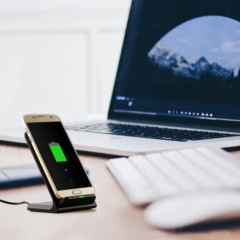 QI Беспроводное зарядное устройство для iPhone X 8 8 Plus 10 Вт беспроводное быстрое зарядное устройство док-станция для samsung S8 S6 S7 Note5 быстрое зарядное устройство держатель