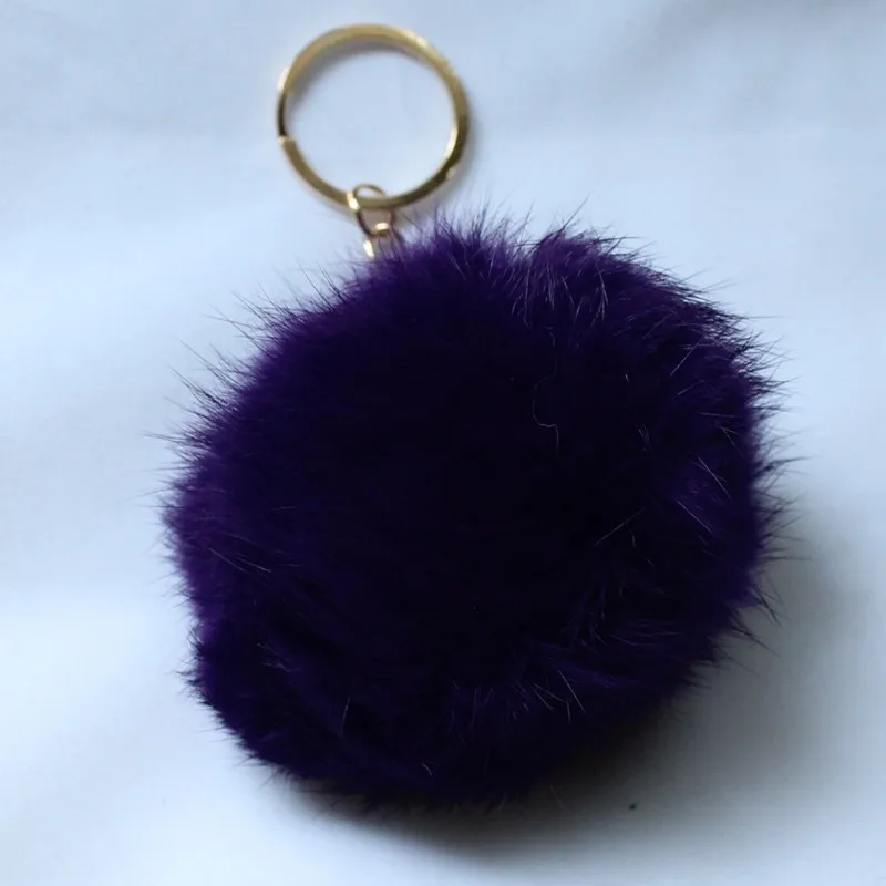 Высококачественные золотые цепи Брелок для ключей Pom pom автомобильный брелок с кроличьим меховым шаром Брелок меховой бренд брелки меховые брелки