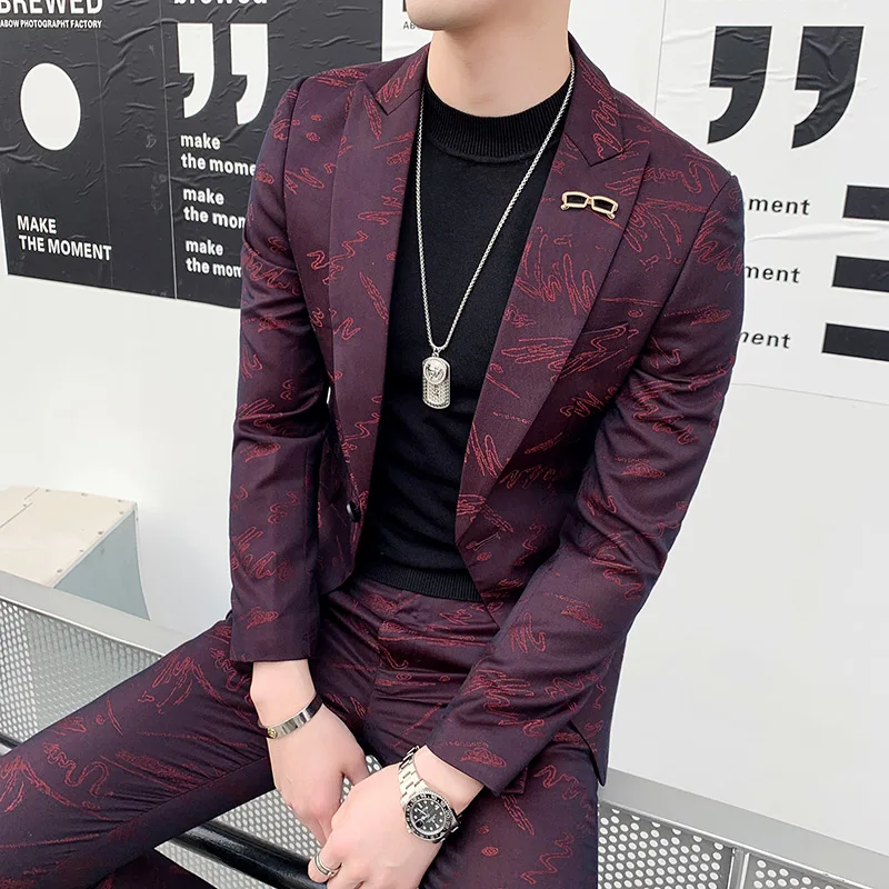 Мужской костюм для ночного клуба el Custom Корейская версия красивой повседневной