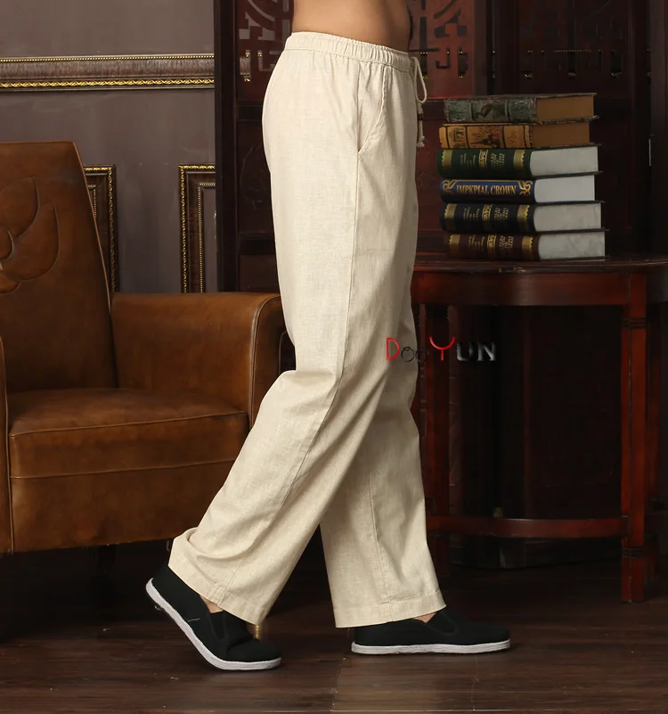 New Arrival Chinese Men's Kung Fu Trousers Cotton Linen Pant Tai Chi Pants Wu Shu Size M L XL XXL XXXL W36 |