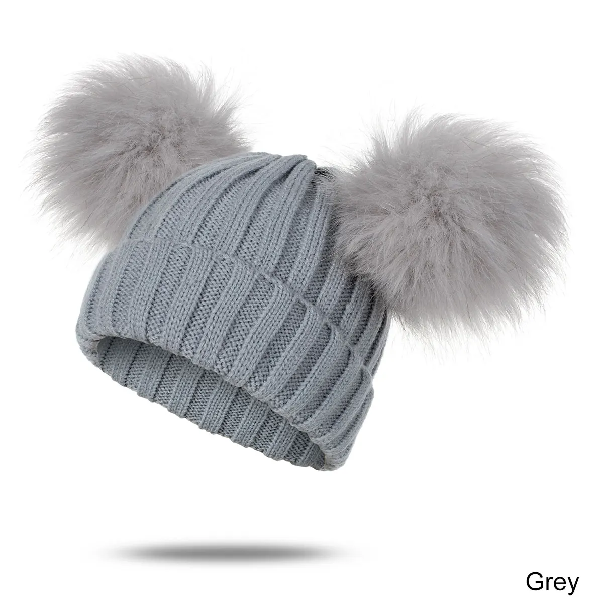 Новинка года; зимняя шапка; детские вязаные шапочки Skullies; мягкие хлопковые шапки с помпонами для мальчиков и девочек; милые теплые шапки для детей; сезон осень-зима - Цвет: D