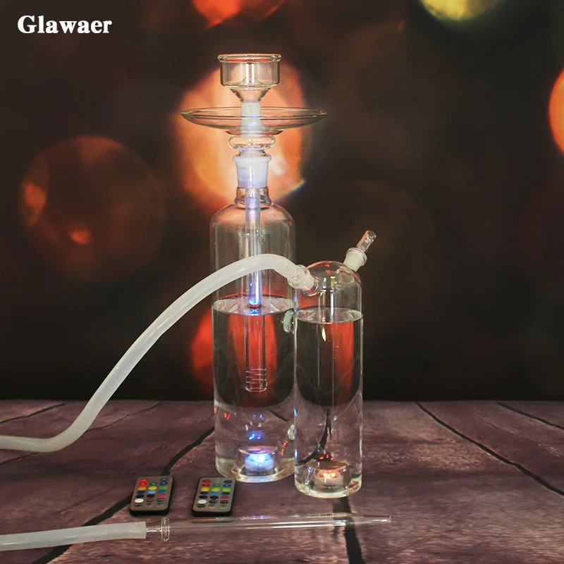 Glawaer крутые двухбутылочные стеклянные кальяны кальян из боросиликатного стекла