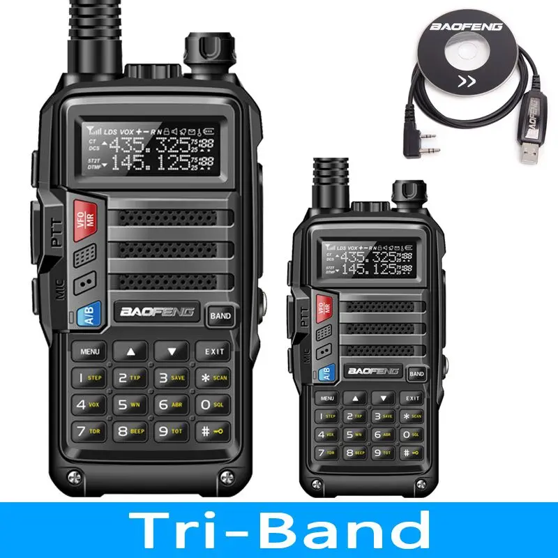 add usb cable 2 BAOFENG UV-S9 8 Вт высокое мощность VHF/UHF136-174Mhz и 400-520 МГц Dual Band 10 км Long Range Thickenbattery двухканальные рации CB радио - Цвет: add usb cable 2