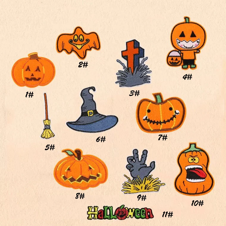 1 шт. забавная Тыква Патч Хэллоуин патч обувь головные уборы сумки одежда