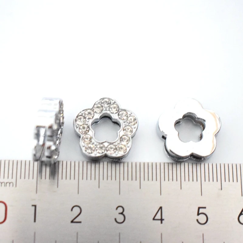 10 мм серебряные хрустальные цветы подвески плоские отверстия металлические