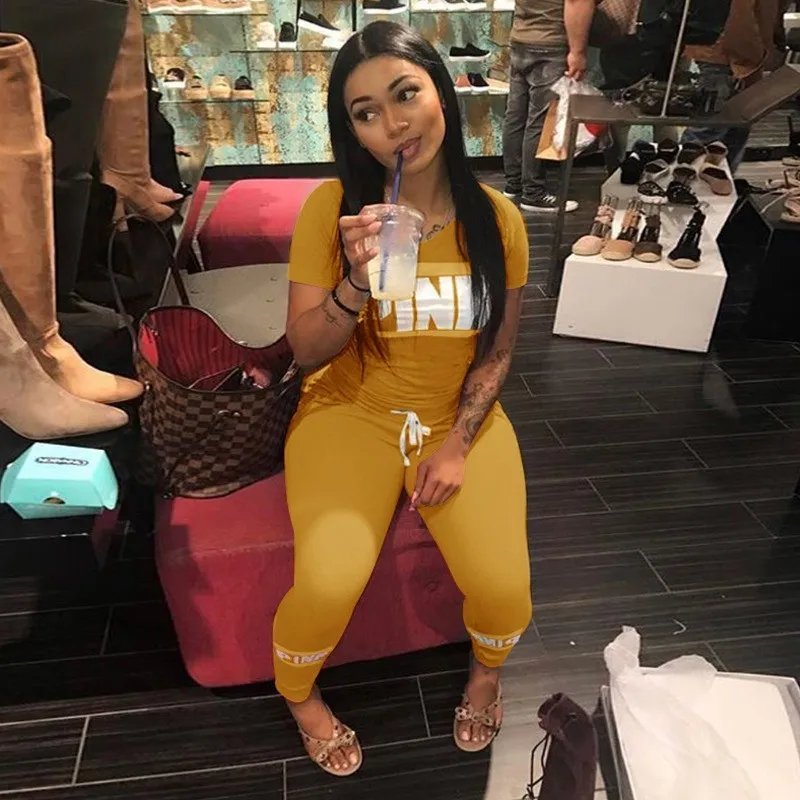 Летние женские розовые наряды с надписью комплект из двух предметов спортивные