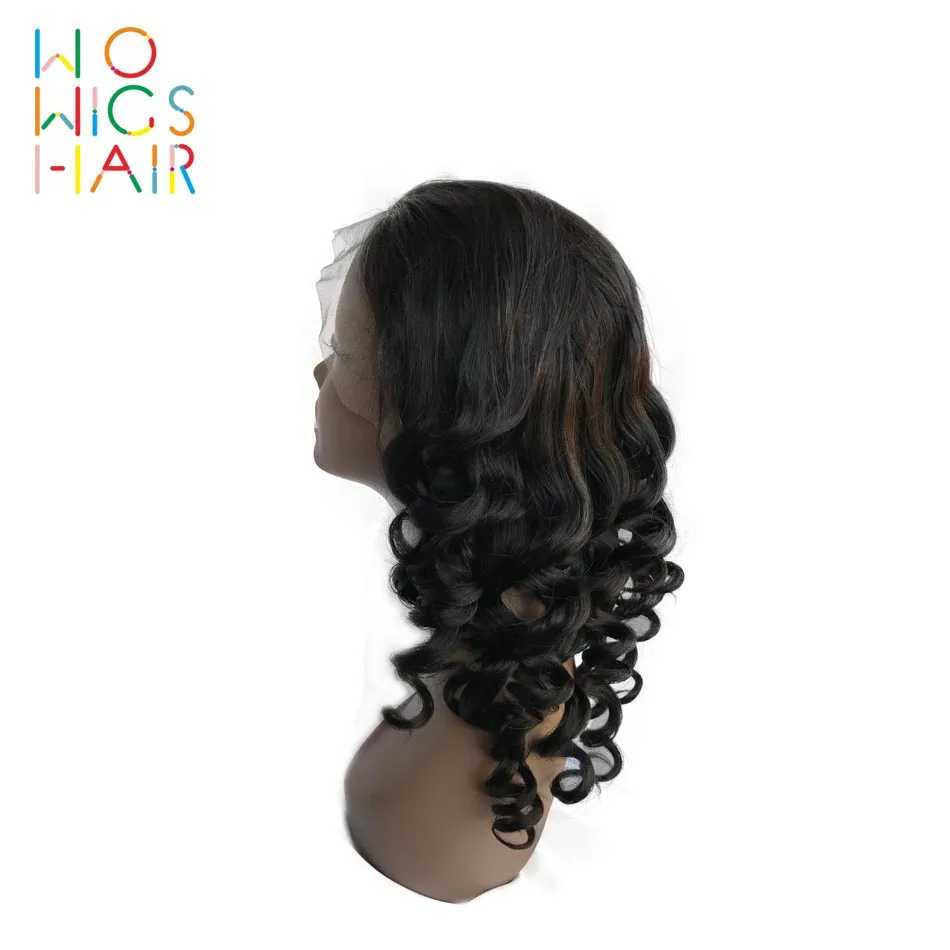 Парики WoWigs из волос на сетке спереди свободные волнистые волосы Remy глубокие
