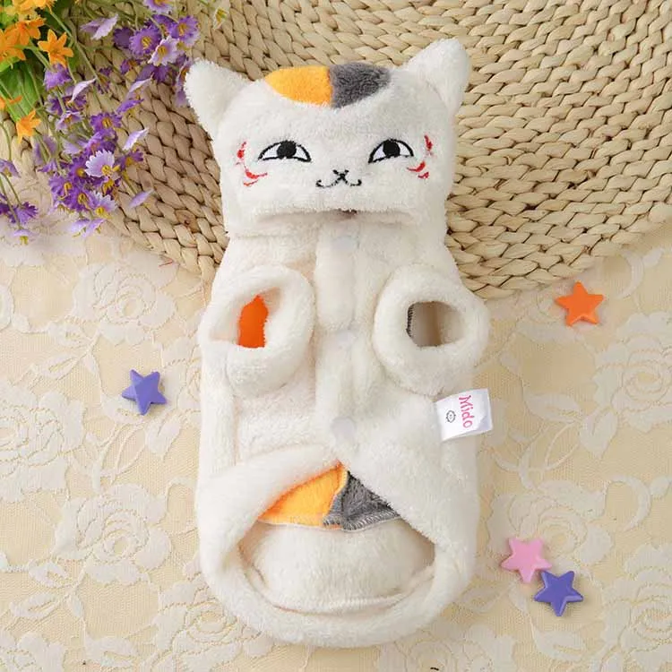 Одежда из кораллового флиса для домашних животных; зимняя теплая толстовка с капюшоном для кошек; костюм для учителя; повседневная одежда для кошек; одежда для котенка, щенка, пуделя, маленьких собак