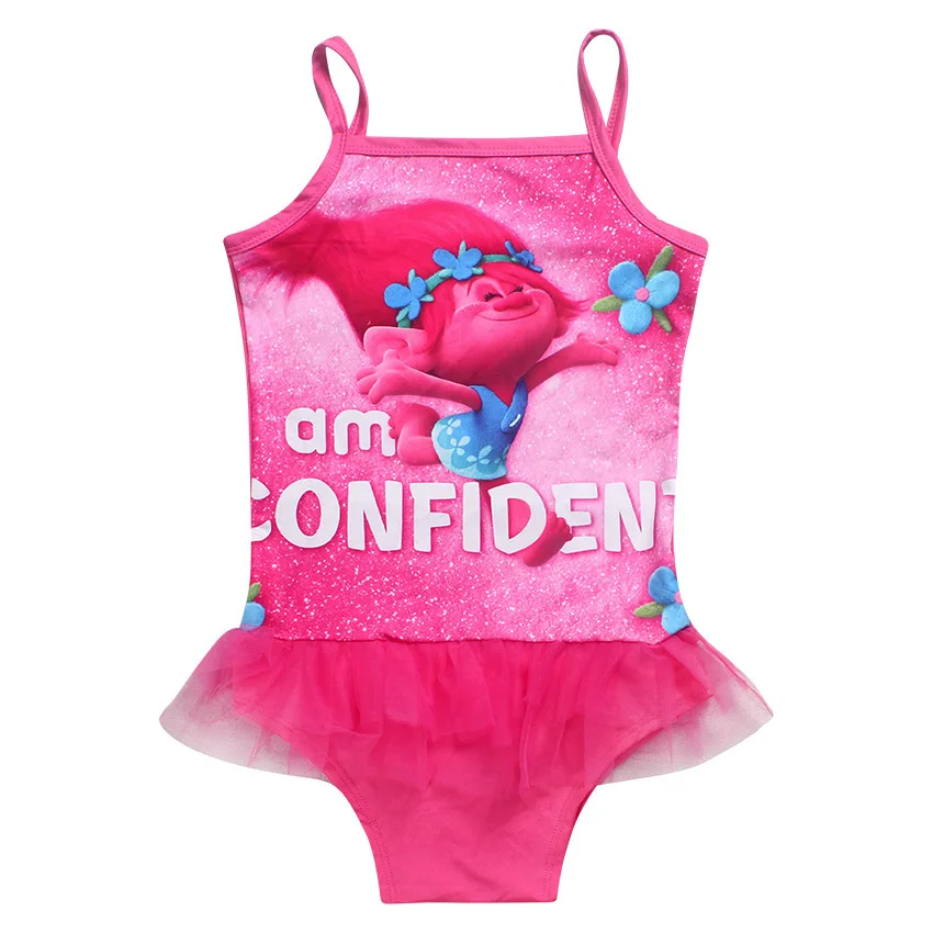 robe fille купальник для девочек Moana vaiana бикини цельная одежда для плавания с бантом детское платье с троллями купальные костюмы biquini