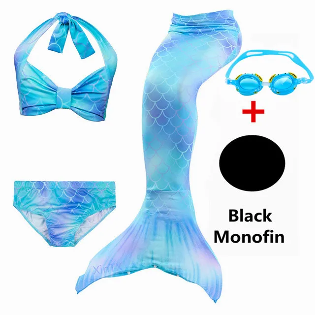 Новый детский моноласт хвост русалки ласты принцессы Ариэль для девочек