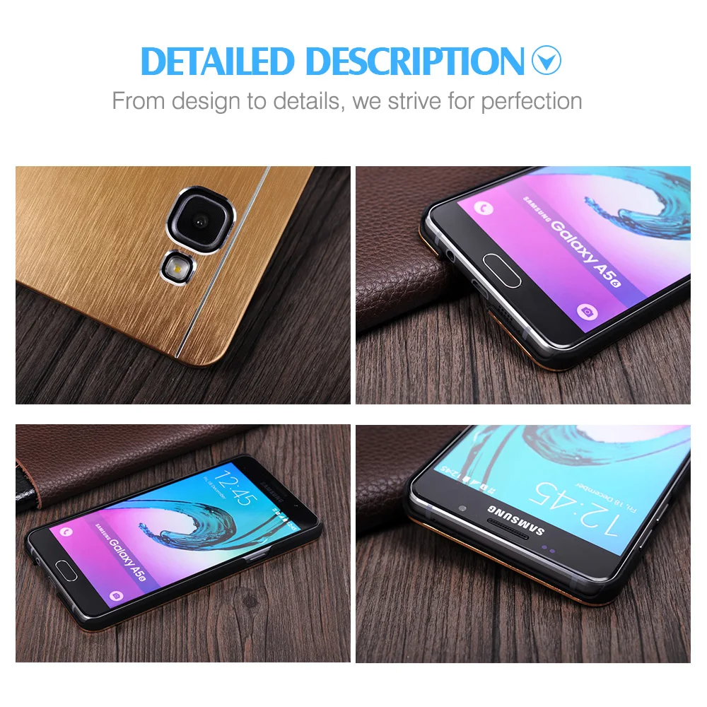 Для Samusng A5 2016 чехол Алюминий щетка металлическая крышка для Samsung Galaxy A3 2017