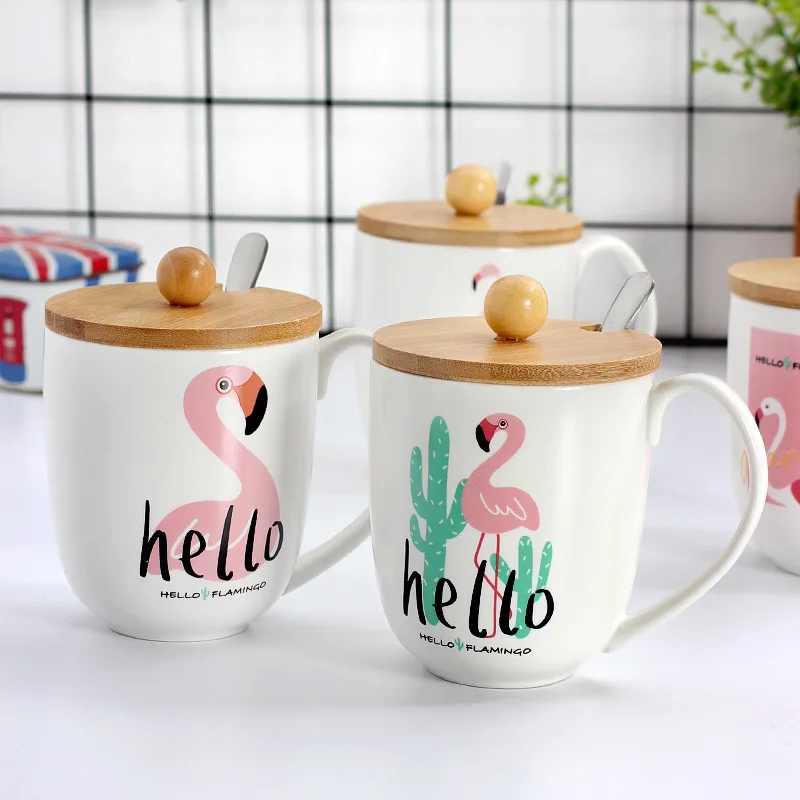 Керамическая кружка LOULONG фарфоровая серии INS для Северной Европы с фламинго