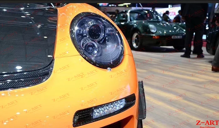 Z-ART углеродное волокно Глаз Крышка для Porsche 911 2006-2011 Реальные передняя крышка
