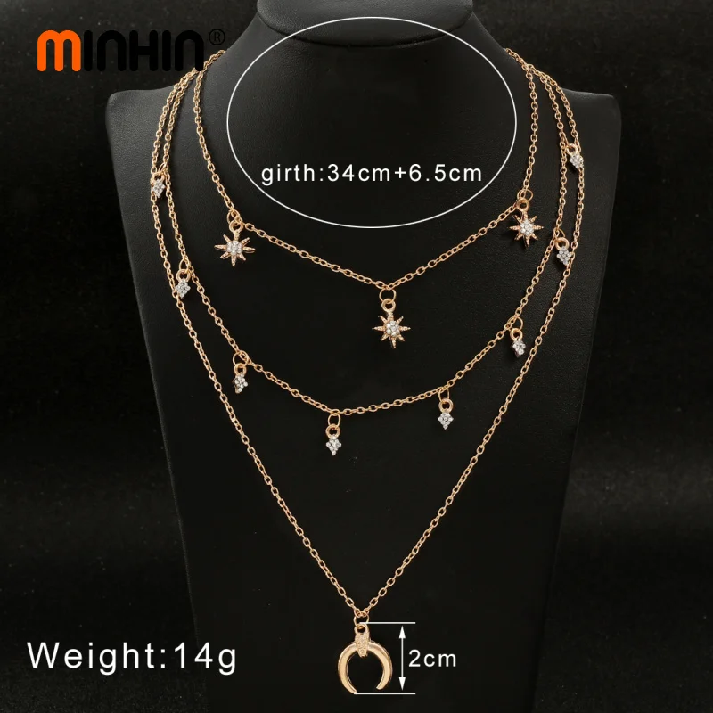 Женское золотистое ожерелье MINHIN подвеска чокер с кисточками и бусинами