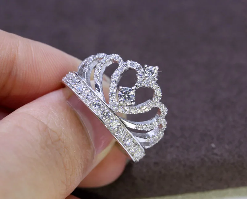 Отправьте Серебряный сертификат! Женское свадебное кольцо с короной Yanleyu Princess