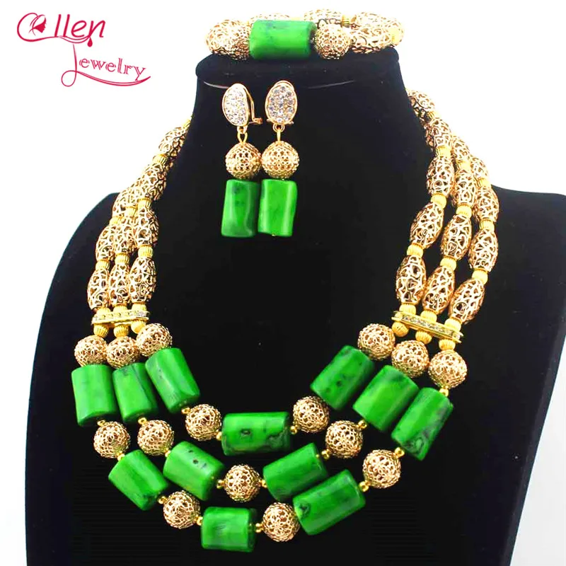 Естественный Зеленый Коралловые нигерийской свадьбы Африканский Бусины