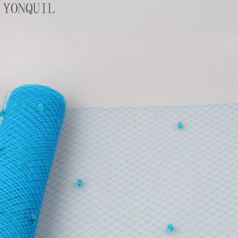 Вуалетка в горошек тюркизная или многоцветная 25 см | Аксессуары для одежды