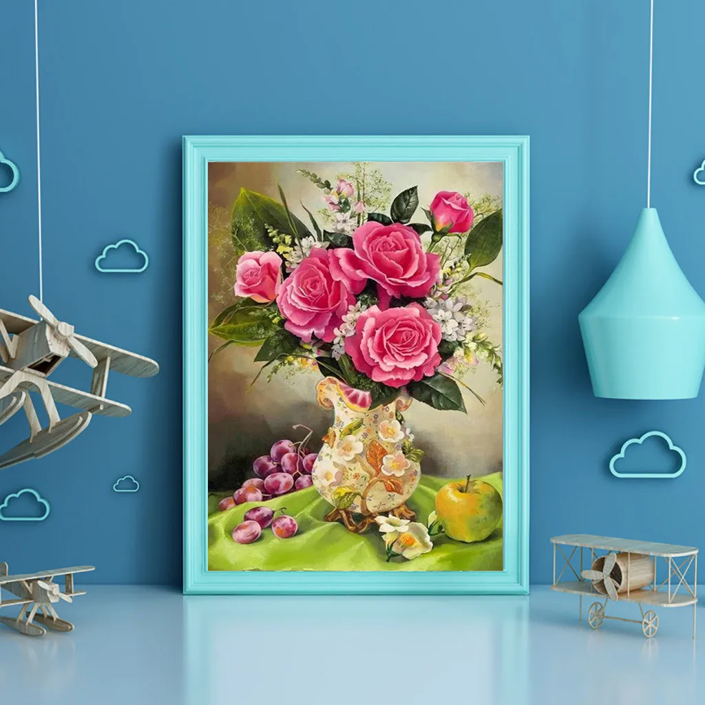 Картины по номерам винтажный постер 5D сделай сам алмазная вышивка Круглый 30x40 см