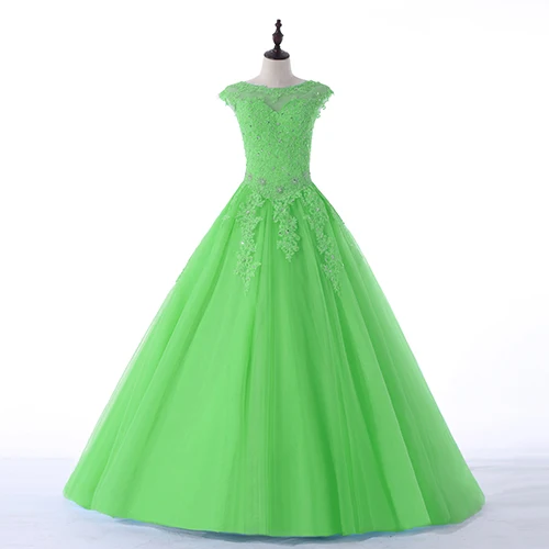 green Favordear Новая коллекция Бальные платья 15 лет Vestidos De 15 Anos с высоким воротом красные, розовые, бирюзовые Бальные платья Вечерние платья - Цвет: green