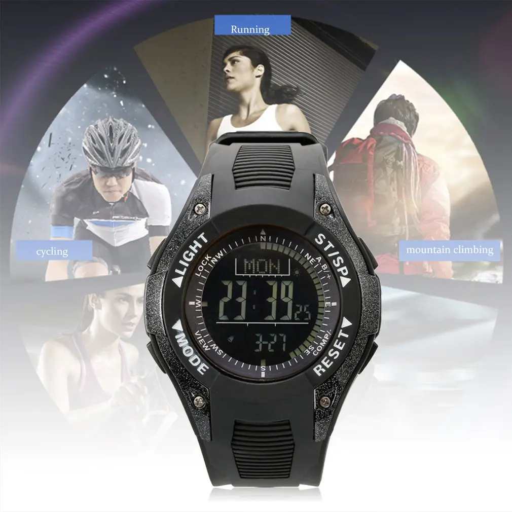 FR8202 Clock Sports Watch Men Weather Forecast Fishing Altimeter Waterproof Digital Watch LCD Display Compass Wristwatch